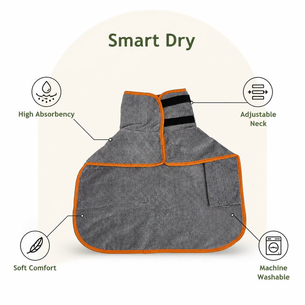 Ortekor Absorbent & Quick-Dry Full-Body Pet Bathrobe (Hooded)