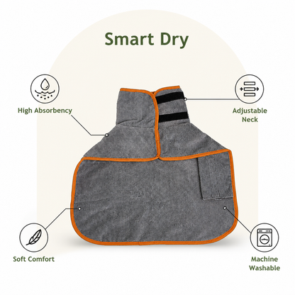 Ortekor Absorbent & Quick-Dry Full-Body Pet Bathrobe (Hooded)
