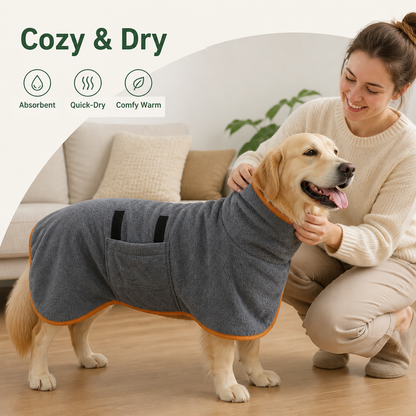 Ortekor Absorbent & Quick-Dry Full-Body Pet Bathrobe (Hooded)