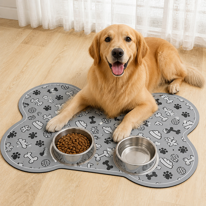Ortekor Absorbent & Waterproof Bone-Shaped Pet Feeding Mat