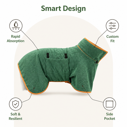 Ortekor Adjustable Absorbent Microfiber Pet Bathrobe