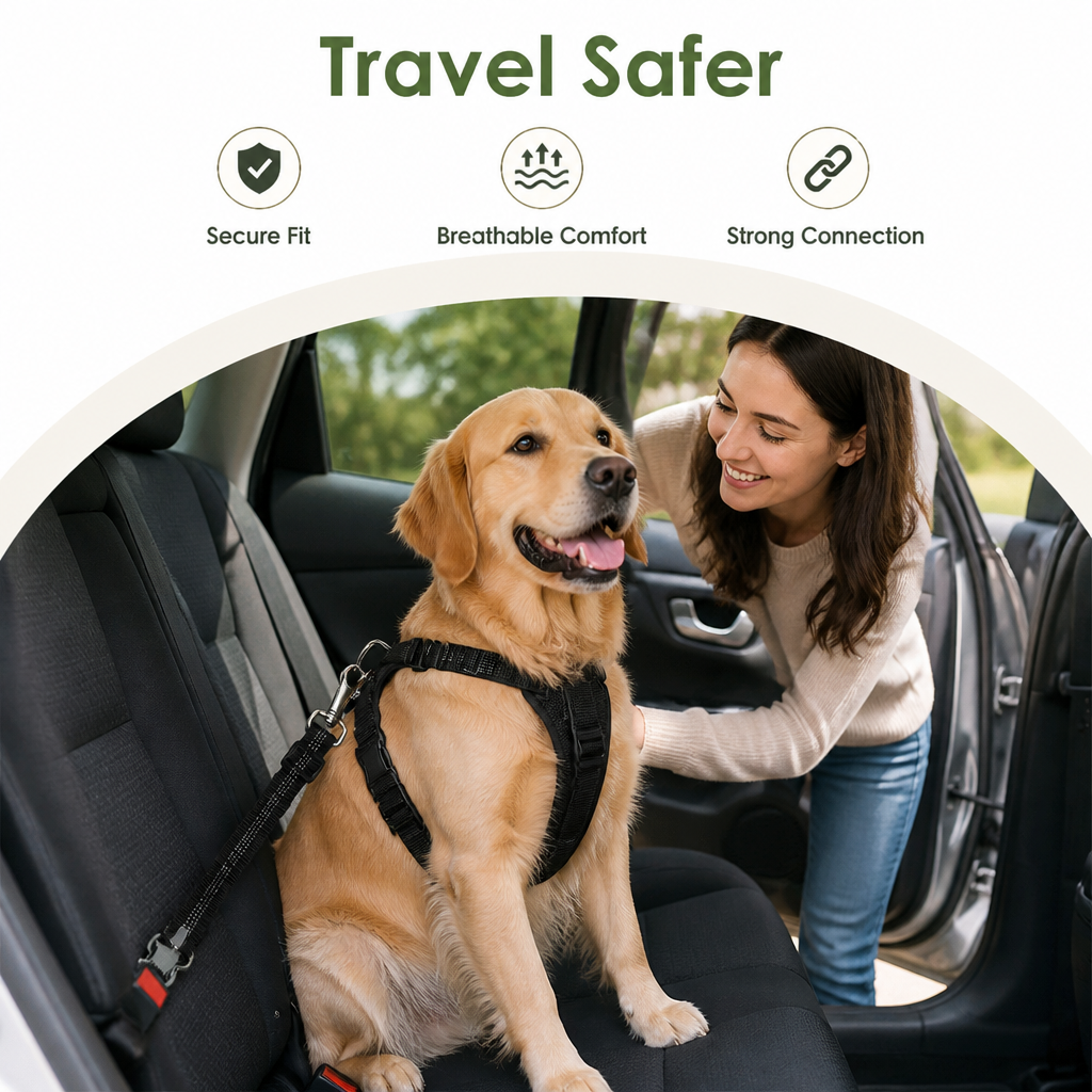 Ortekor Adjustable Breathable Mesh Dog Car Safety Harness
