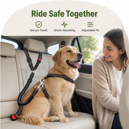 Ortekor Adjustable Elastic Bungee Dog Seat Belt