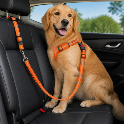 Ortekor Adjustable Elastic Bungee Dog Seat Belt