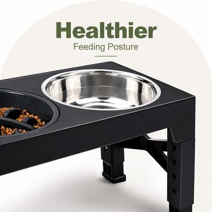 Ortekor Adjustable Height Dog Feeder (Double Stainless Bowls)