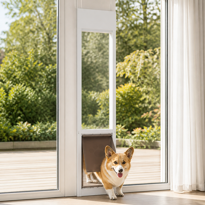 Ortekor Adjustable Height & Secure Lock Sliding Pet Door
