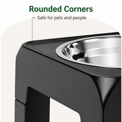 Ortekor Adjustable Height Stainless Steel Elevated Dog Feeder (Foldable)