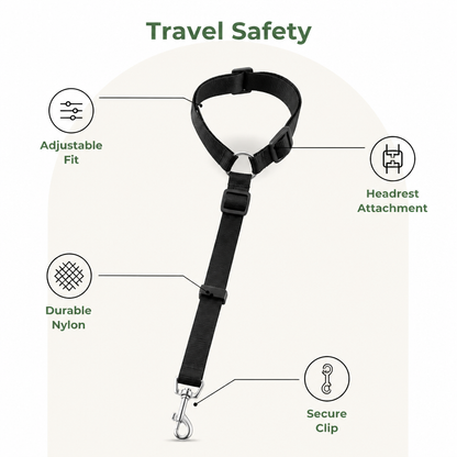 Ortekor Adjustable Nylon Headrest Pet Seat Belt