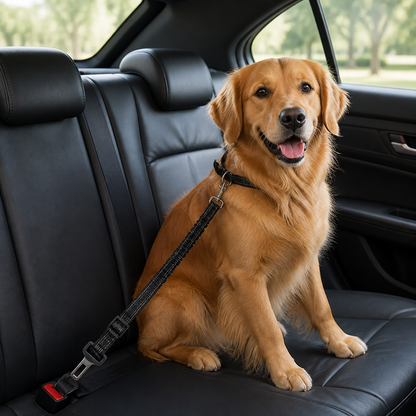 Ortekor Adjustable Shock-Absorbing & Reflective Dog Car Safety Belt
