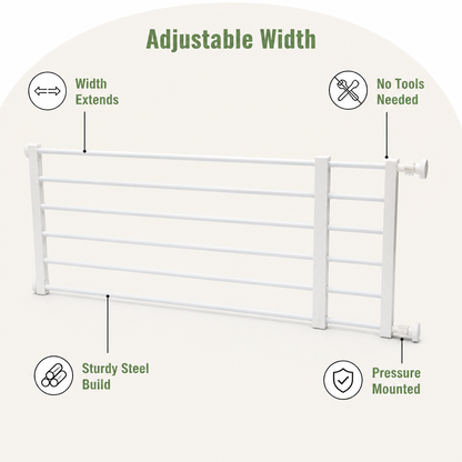 Ortekor Adjustable Width & Tool-Free Indoor Pet Gate