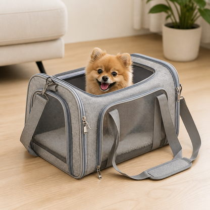 Transportadora para mascotas Ortekor, impermeable y transpirable, aprobada por aerolíneas (con almohadilla de forro polar extraíble)
