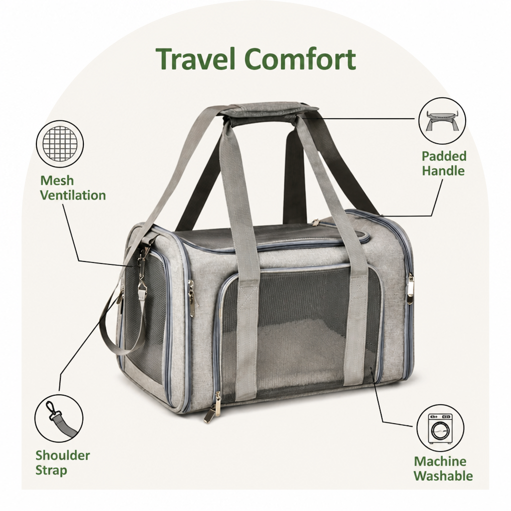 Transportadora para mascotas Ortekor, impermeable y transpirable, aprobada por aerolíneas (con almohadilla de forro polar extraíble)