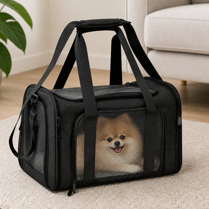 Transportadora para mascotas Ortekor, impermeable y transpirable, aprobada por aerolíneas (con almohadilla de forro polar extraíble)