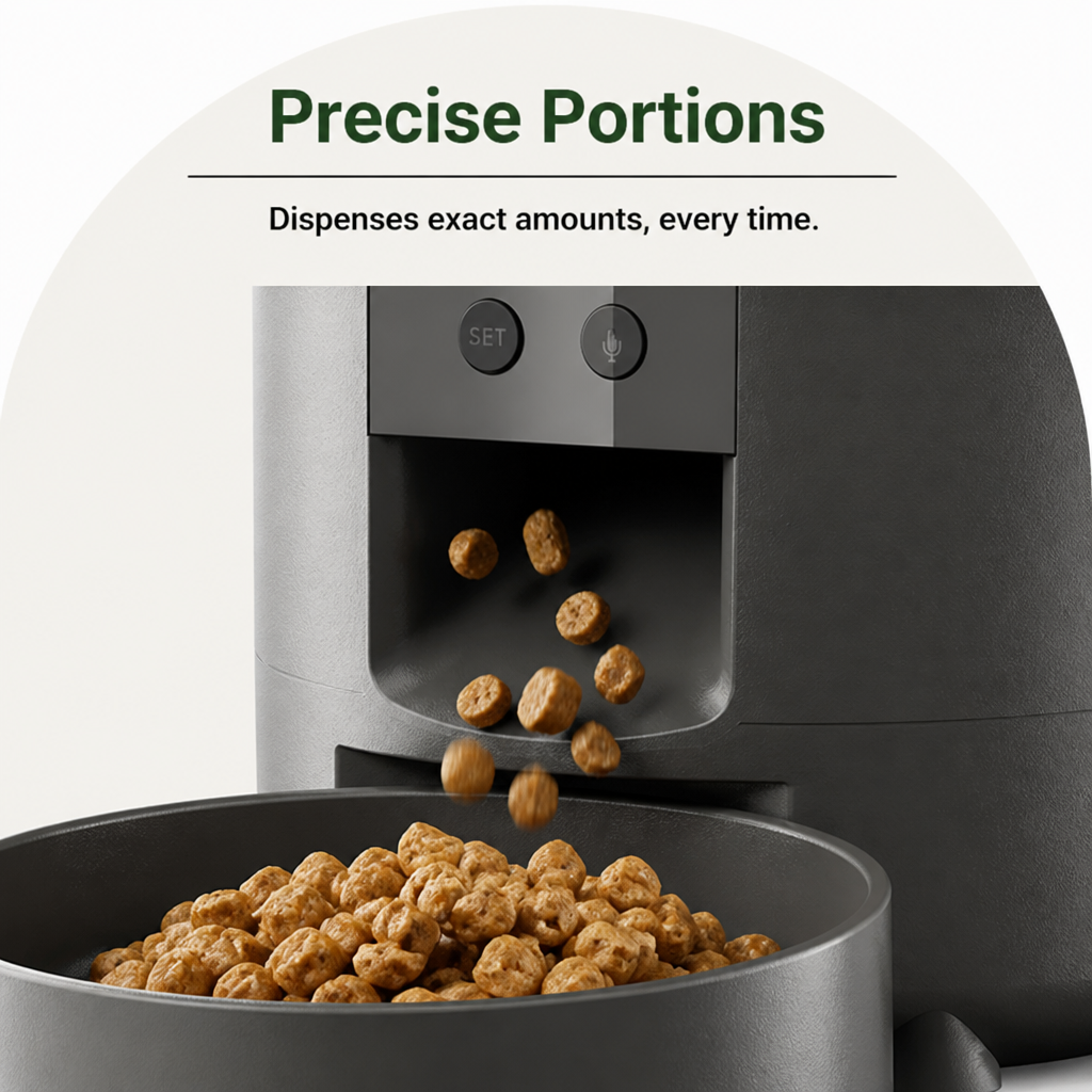 Ortekor App-Controlled & Portion-Controlled Pet Feeder (8.5-Cup Hopper)