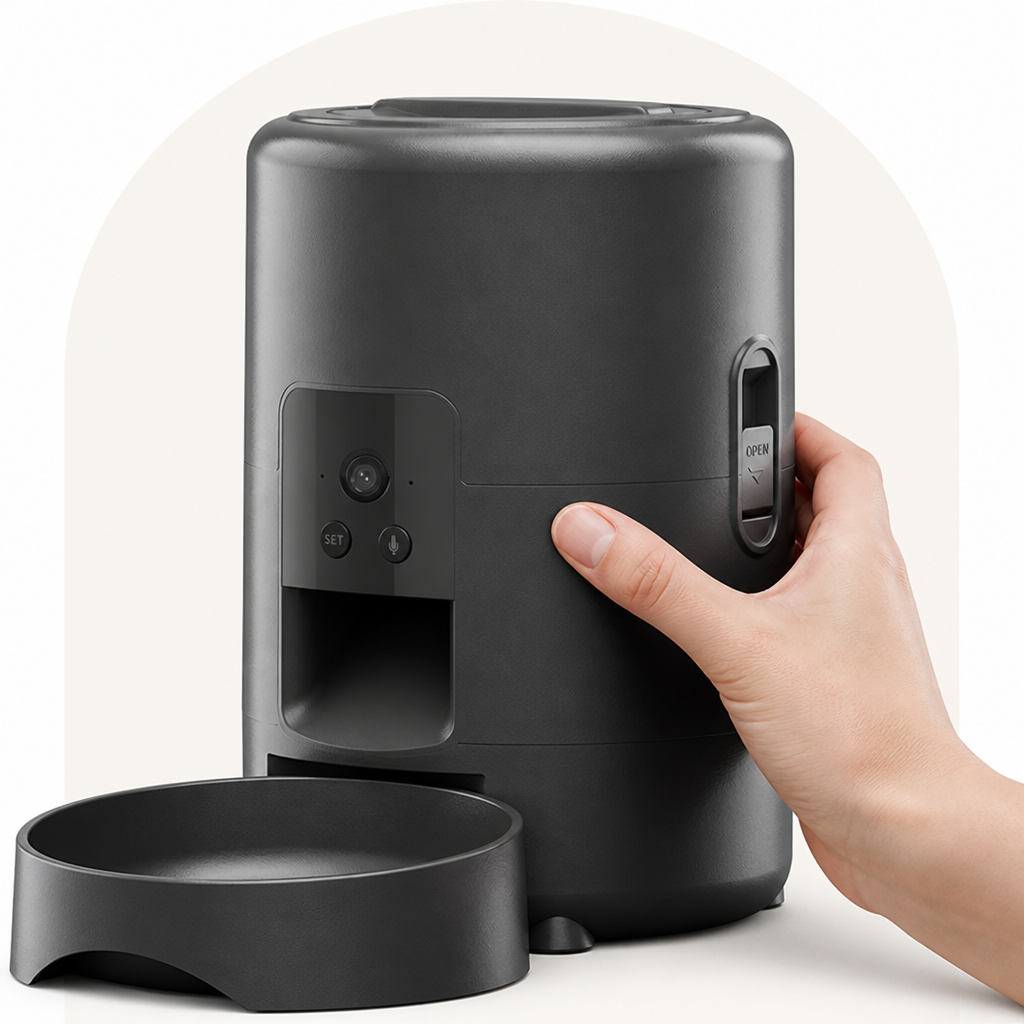Ortekor App-Controlled & Portion-Controlled Pet Feeder (8.5-Cup Hopper)