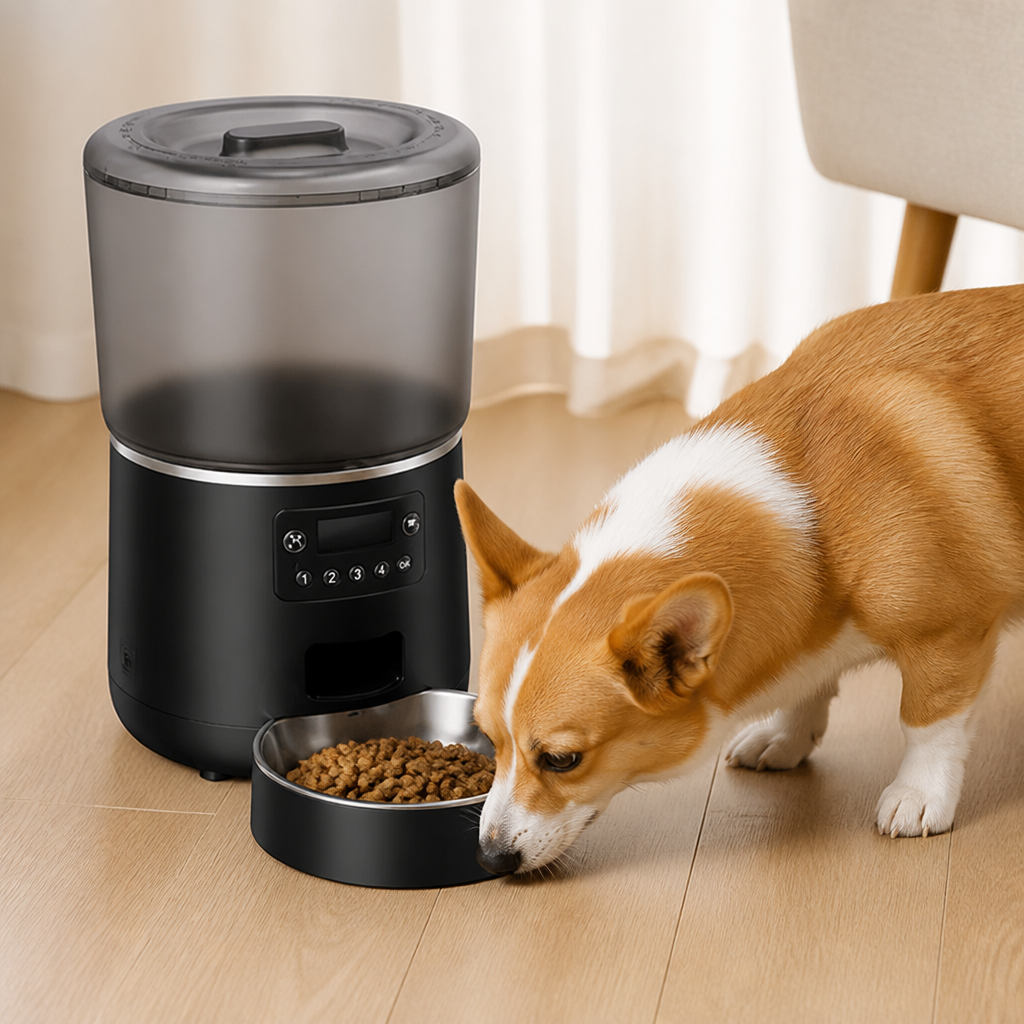Ortekor App-Controlled & Scheduled Automatic Pet Feeder (Detachable Stainless Bowl)