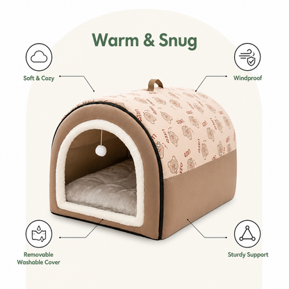 Ortekor Arctic Velvet Winter Warm Dog House (Removable Cover)