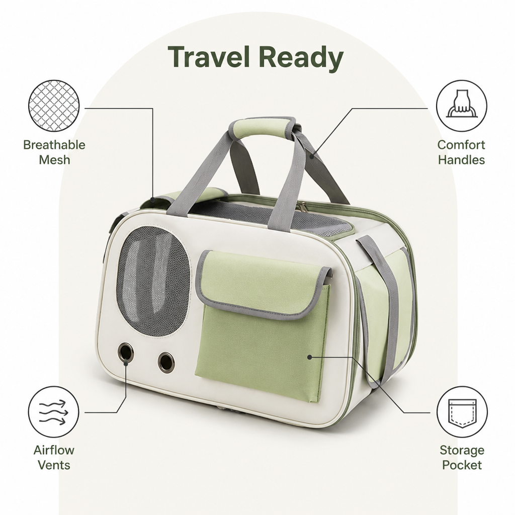Ortekor Breathable Mesh & Bubble Window Travel Carrier