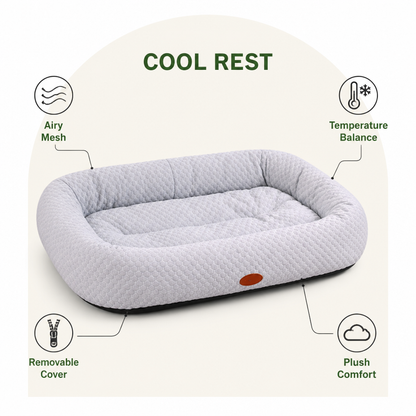 Ortekor Breathable Mesh & No-Power Cooling Dog Bed (Removable Cover)