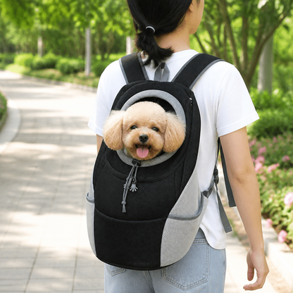 Ortekor Breathable Mesh & Padded Pet Backpack Carrier (Front/Back Convertible)