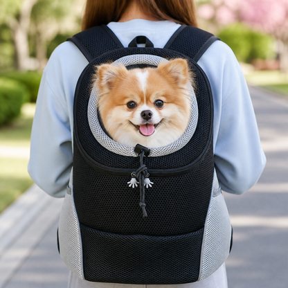 Ortekor Breathable Mesh & Padded Pet Backpack Carrier (Front/Back Convertible)