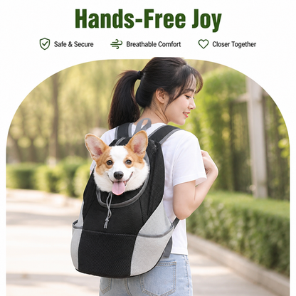 Ortekor Breathable Mesh & Padded Pet Backpack Carrier (Front/Back Convertible)
