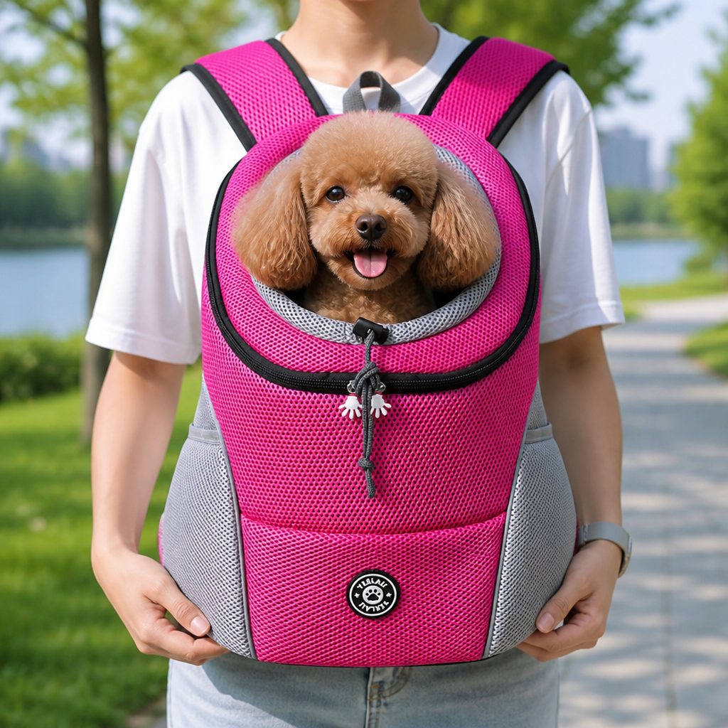 Ortekor Breathable Mesh & Padded Pet Backpack Carrier (Front/Back Convertible)