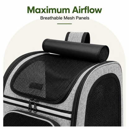 Ortekor Breathable Mesh & Water-Repellent Pet Backpack Carrier (Collapsible)