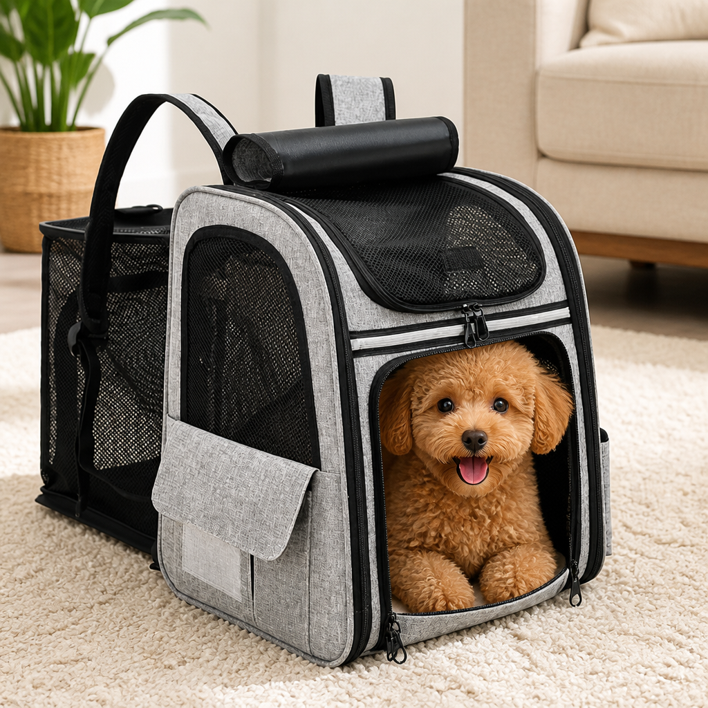 Ortekor Breathable Mesh & Water-Repellent Pet Backpack Carrier (Collapsible)