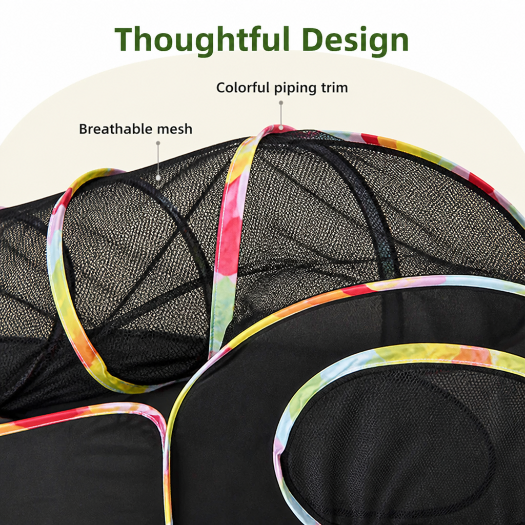 Ortekor Breathable Mesh & Waterproof Cat Playpen (Pop-Up Tent & Tunnel)