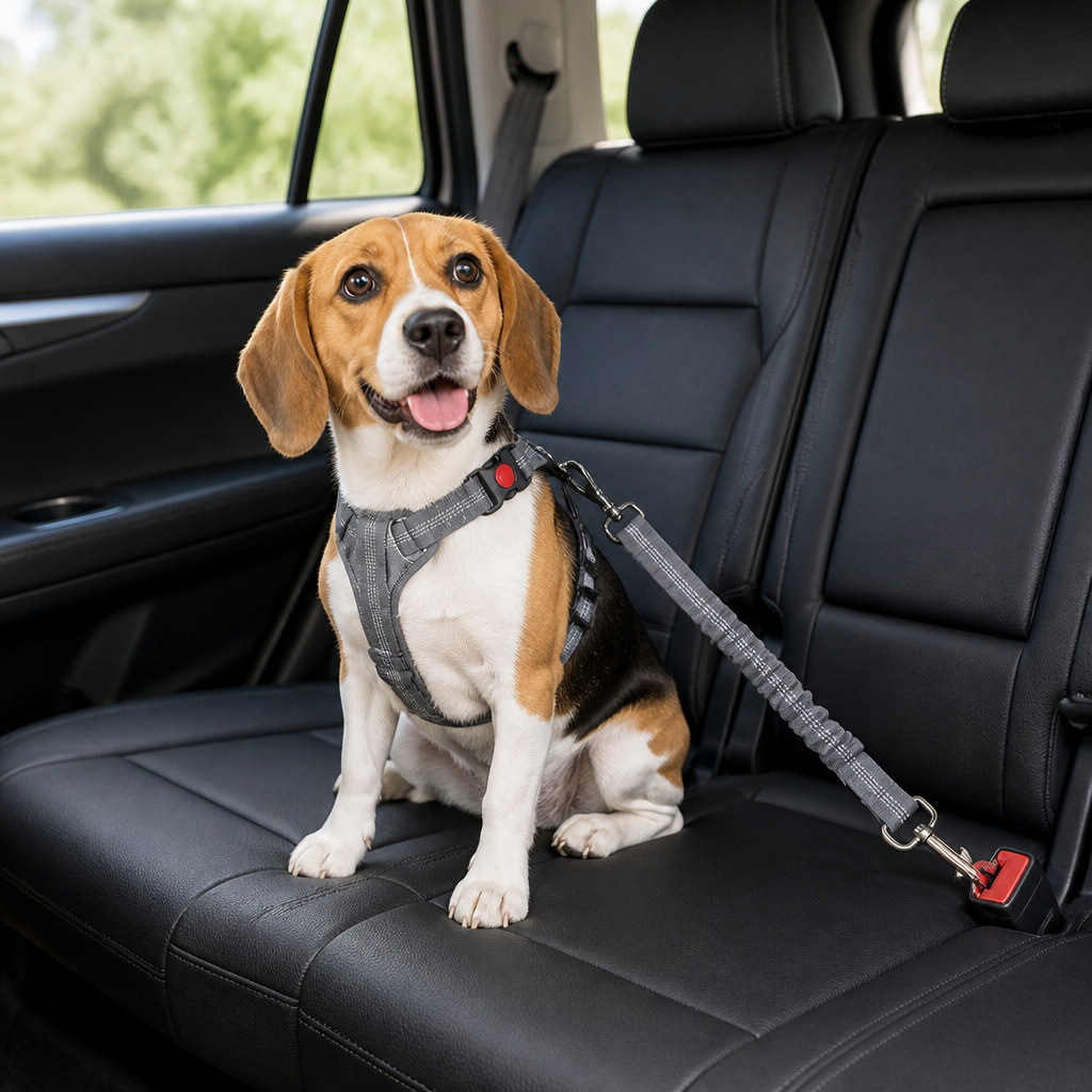 Ortekor Bungee Shock-Absorbing & Reflective Car Seat Leash (For Small-Medium Dogs)