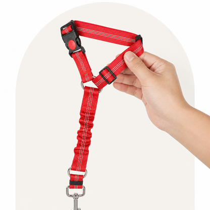 Ortekor Bungee Shock-Absorbing & Reflective Car Seat Leash (For Small-Medium Dogs)