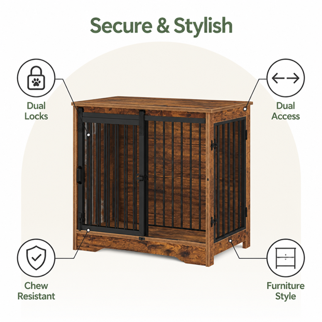 Ortekor Chew-Resistant Dual-Door Locking Dog Crate