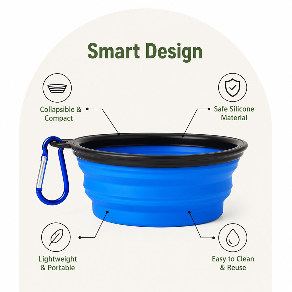 Ortekor Collapsible Food-Grade Silicone Travel Bowl