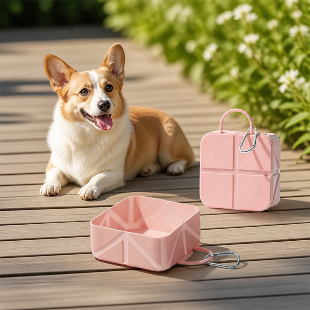 Ortekor Collapsible Silicone Pet Travel Bowl
