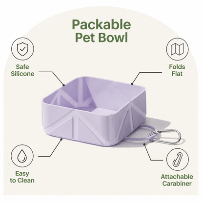 Ortekor Collapsible Silicone Pet Travel Bowl