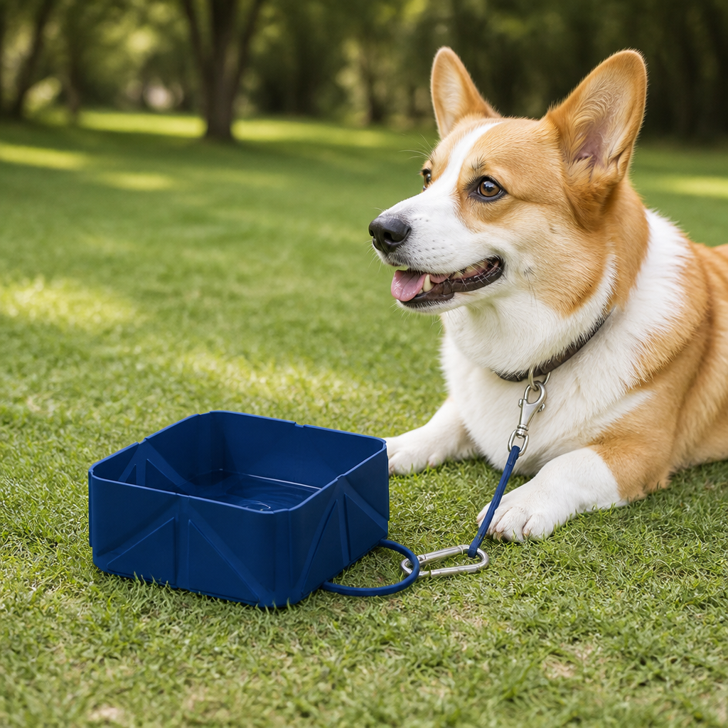 Ortekor Collapsible Silicone Pet Travel Bowl