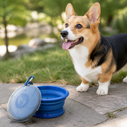 Ortekor Collapsible Silicone & Travel-Friendly Dog Bowl