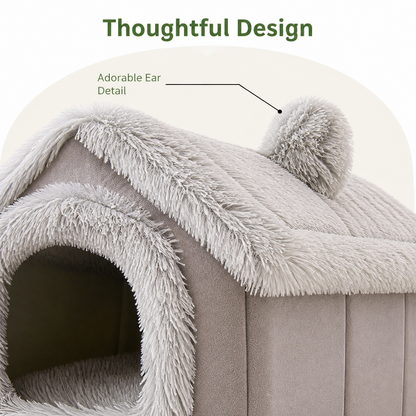 Ortekor Coral Velvet & Removable Cushion Plush Cave Dog Bed