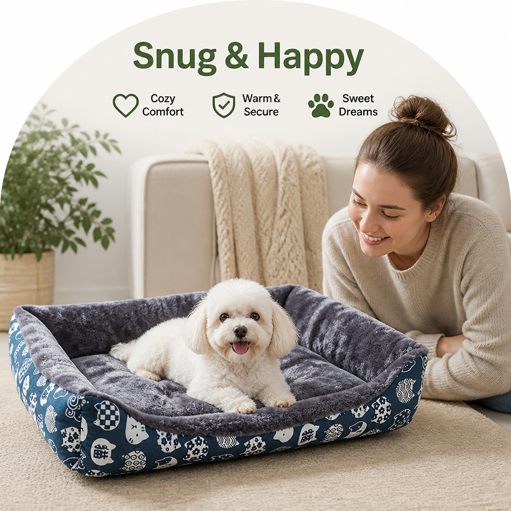 Ortekor Cozy Insulated Plush Dog Bed