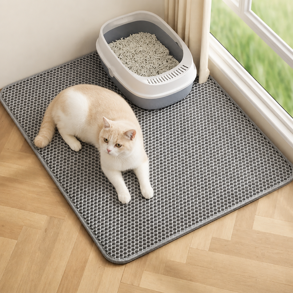 Ortekor Double-Layer Honeycomb & Waterproof Cat Litter Mat