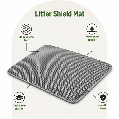 Ortekor Double-Layer Honeycomb & Waterproof Cat Litter Mat