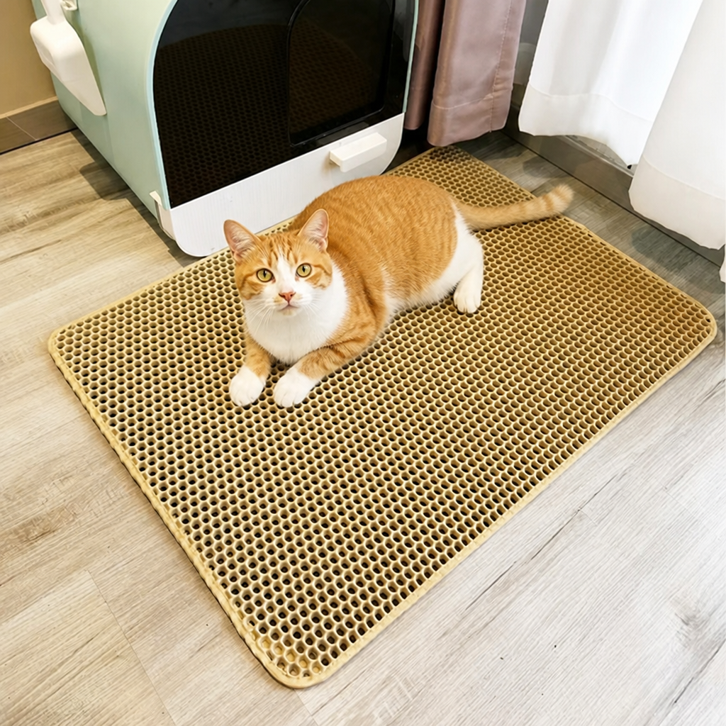 Ortekor Double-Layer Honeycomb Waterproof & Non-Slip Cat Litter Mat