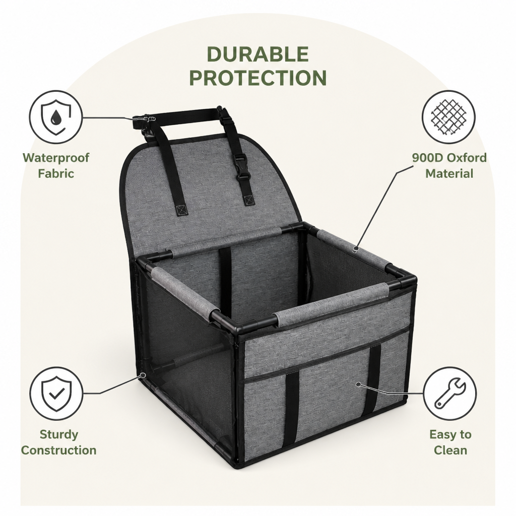 Funda de asiento de coche para perros Ortekor, duradera e impermeable, de Oxford 900D (perros pequeños/medianos)