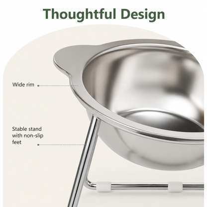 Ortekor Elevated 15° Tilt Stainless Steel Cat Bowl