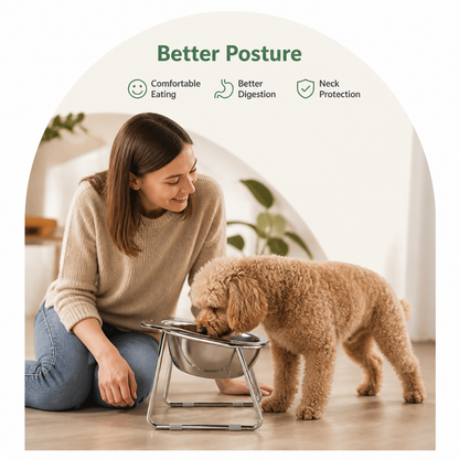 Ortekor Elevated 15° Tilt Stainless Steel Cat Bowl