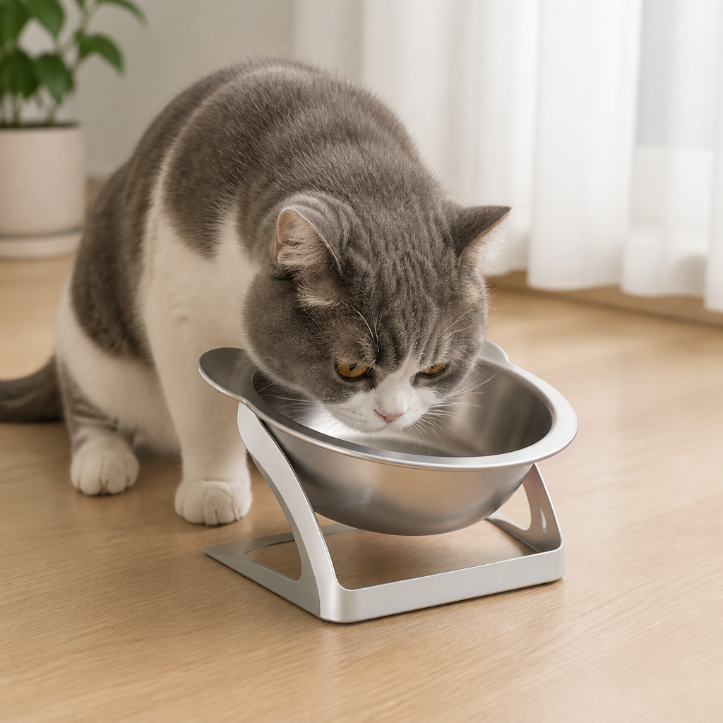 Ortekor Elevated 15° Tilt Stainless Steel Cat Bowl