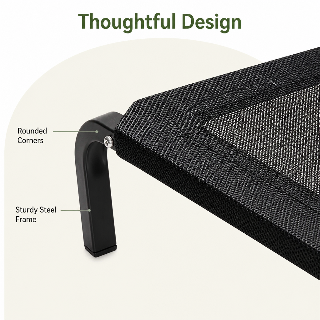Ortekor Elevated Breathable Mesh Dog Bed (Foldable Canopy)