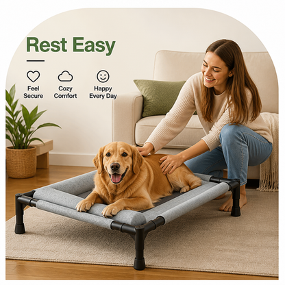 Ortekor Elevated Breathable Mesh Pet Bed (Removable Cover)