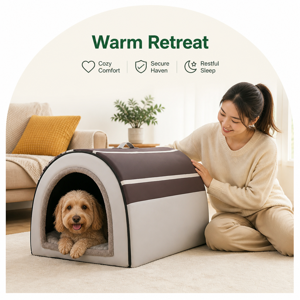 Ortekor Enclosed Foldable Cave Dog Bed (Removable Nest)